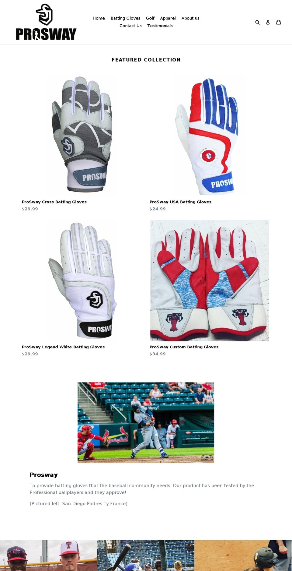 swaygloves.com — Shopify storefront screenshot
