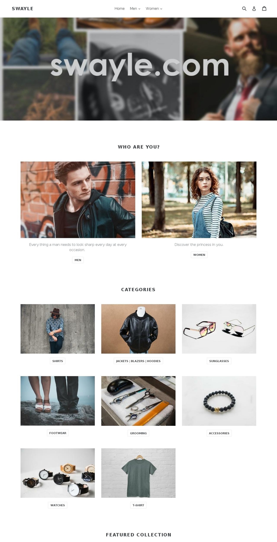 swayle.com — Shopify storefront screenshot