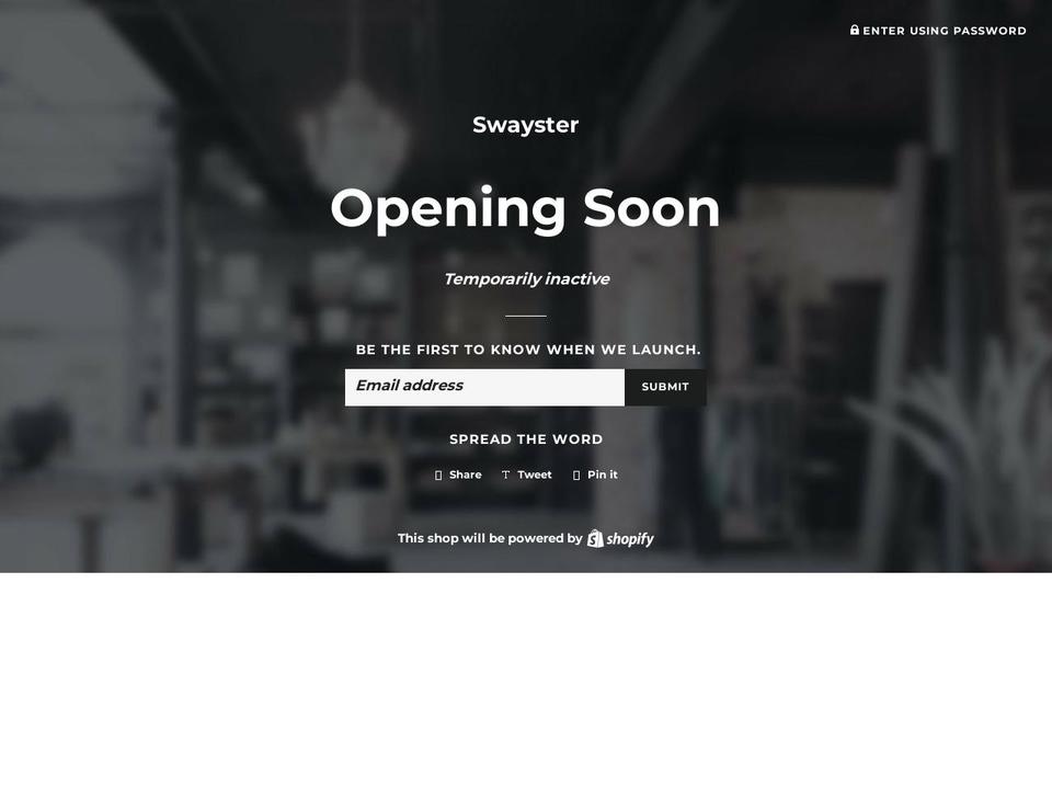 swaysterco.com shopify website screenshot