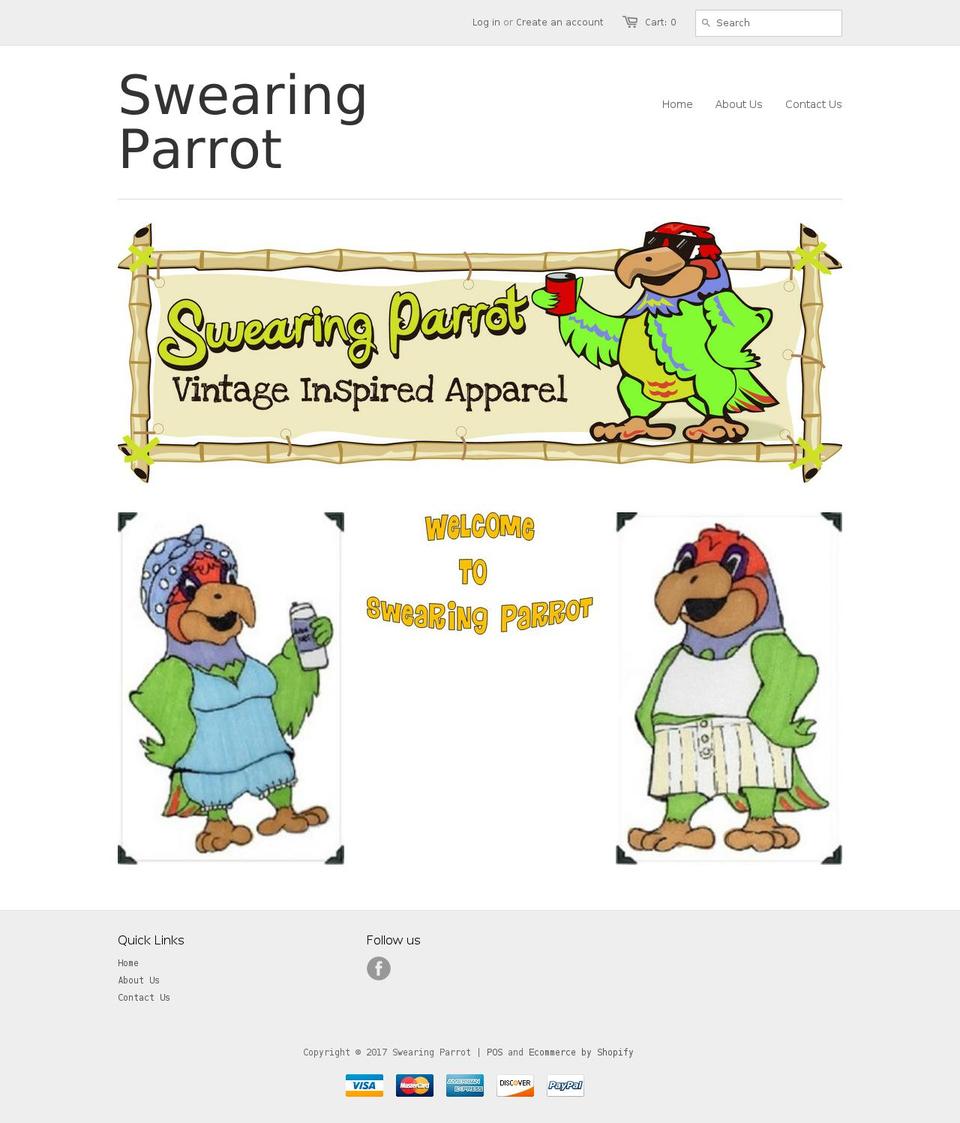 swearingparrot.mobi shopify website screenshot