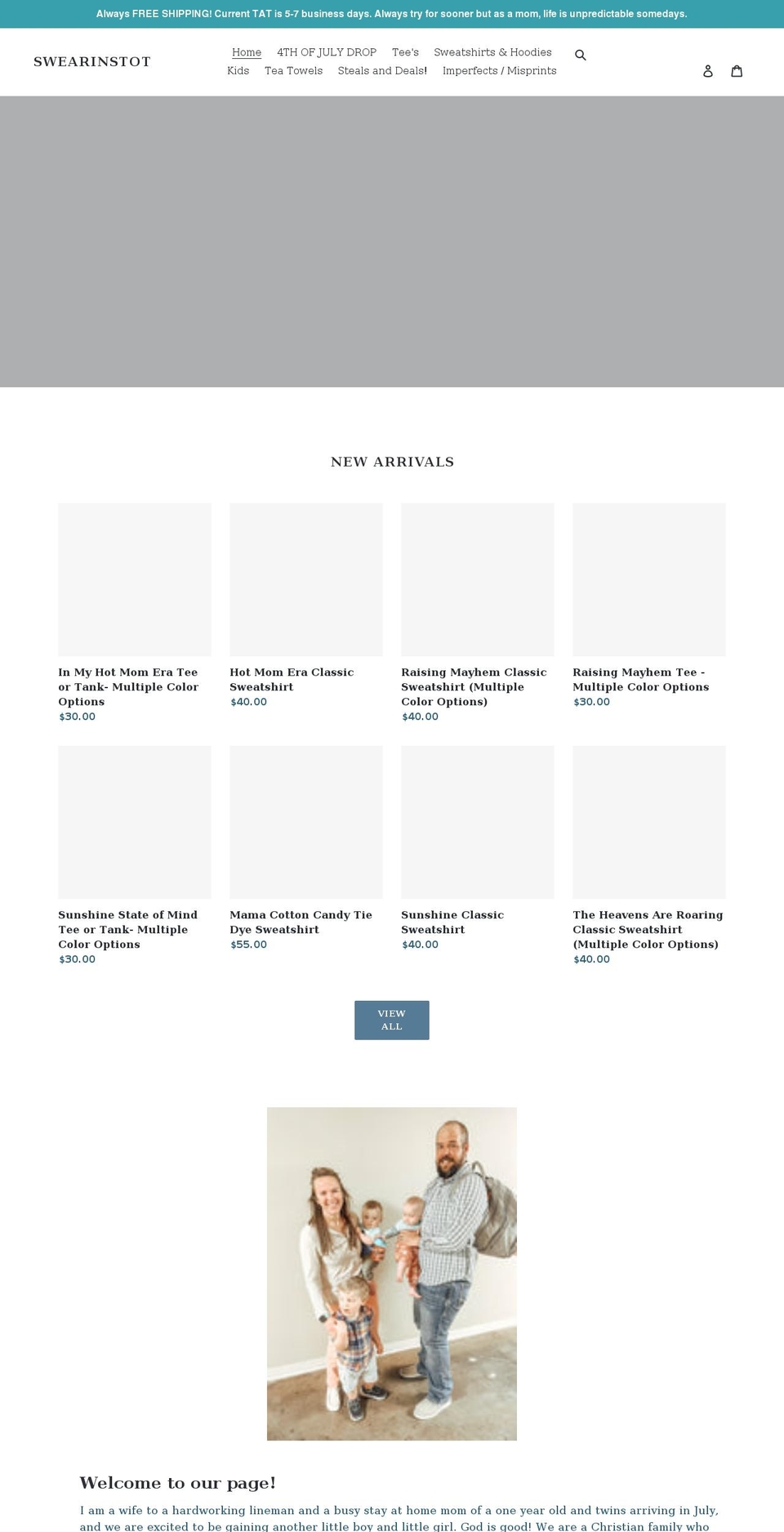 swearinstot.com shopify website screenshot
