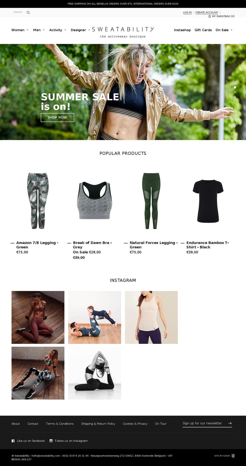 sweatability.com shopify website screenshot