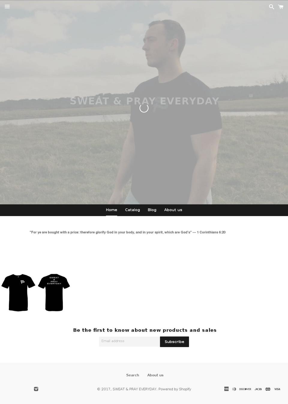 sweatandprayeveryday.com shopify website screenshot