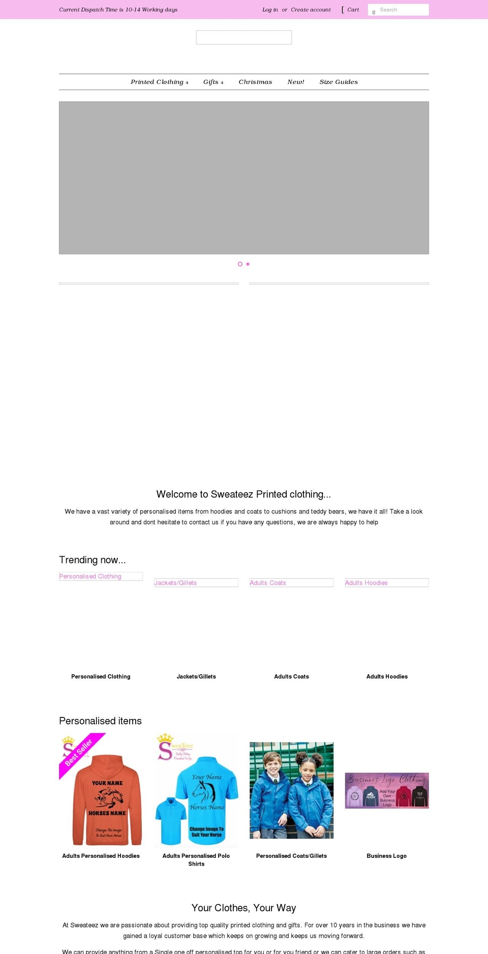 sweateez.co.uk shopify website screenshot