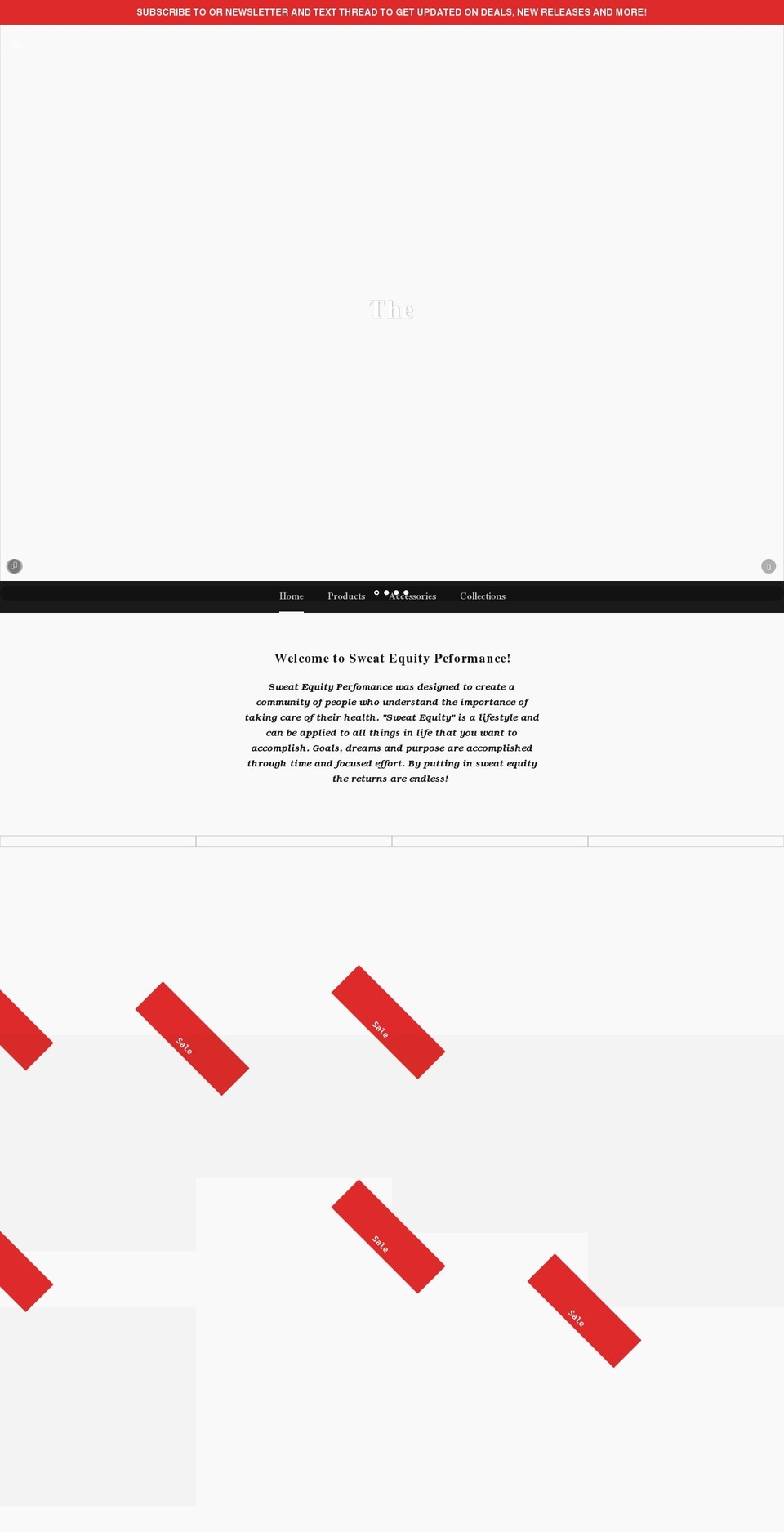 sweatequityperformance.com shopify website screenshot