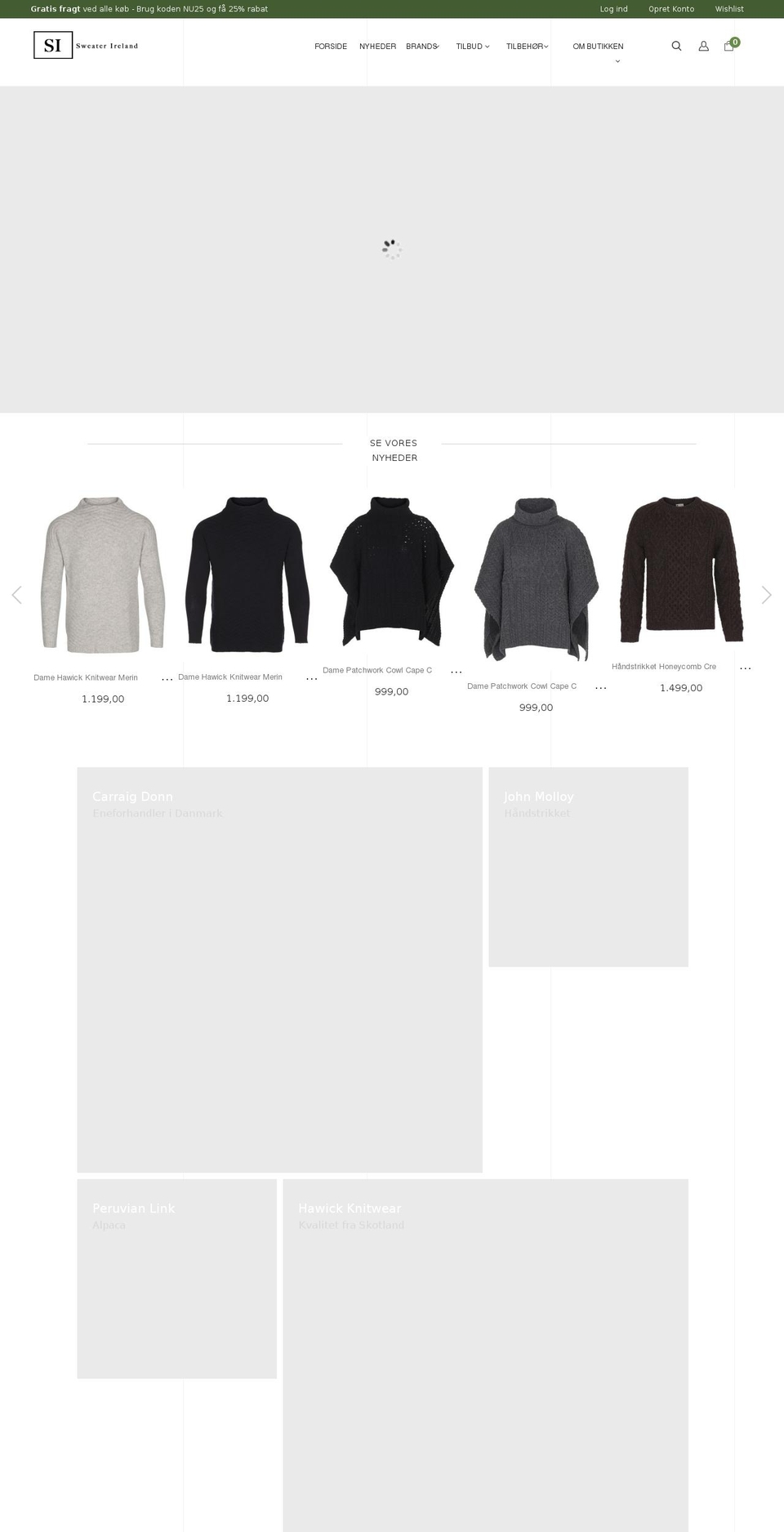 sweater-ireland.dk shopify website screenshot