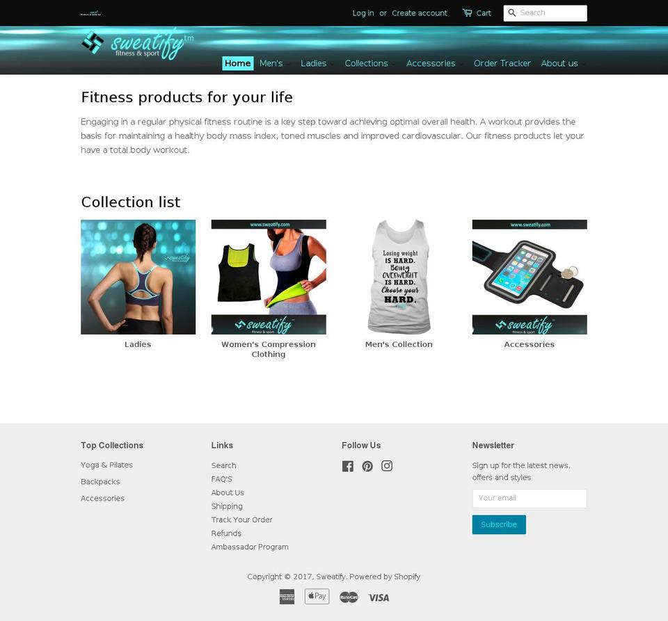 sweatify.com shopify website screenshot