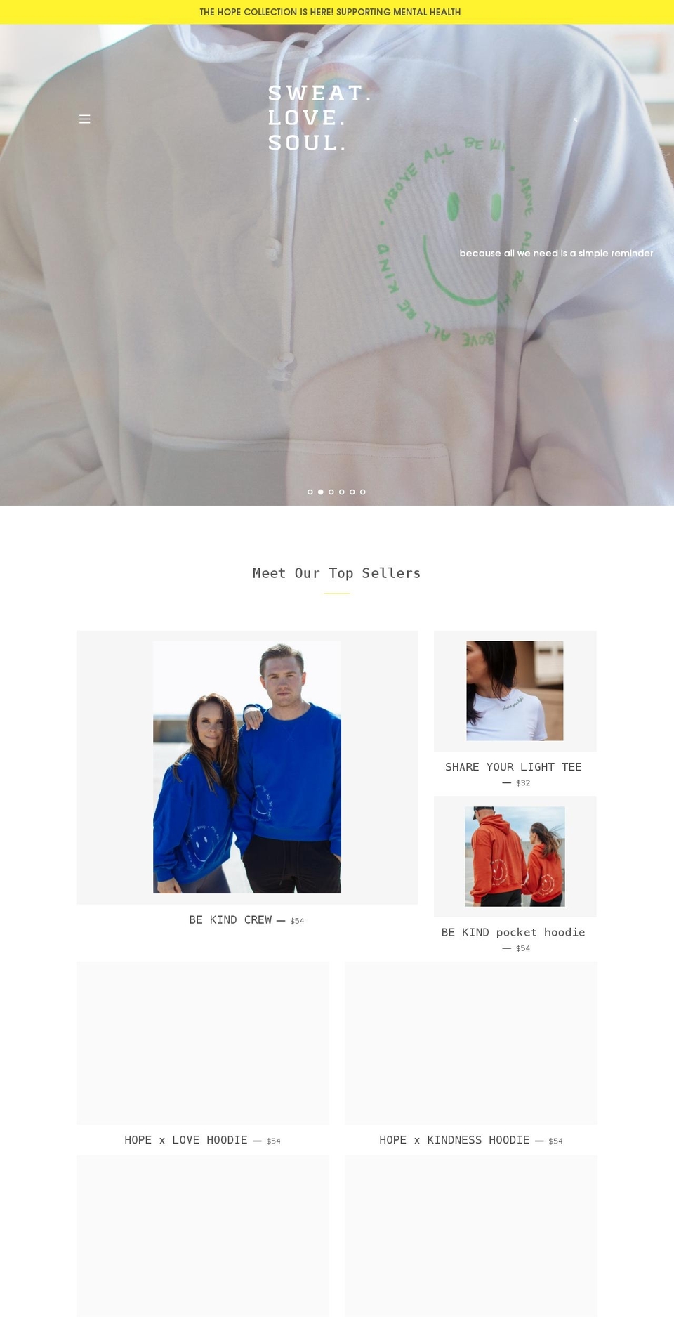 sweatlovesoul.com shopify website screenshot
