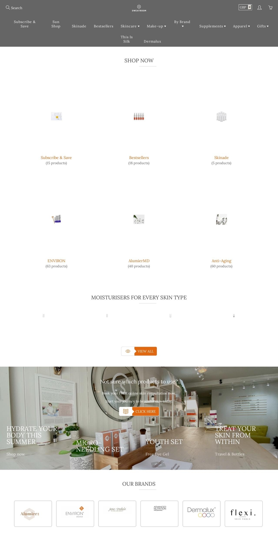 sweatroom.online shopify website screenshot