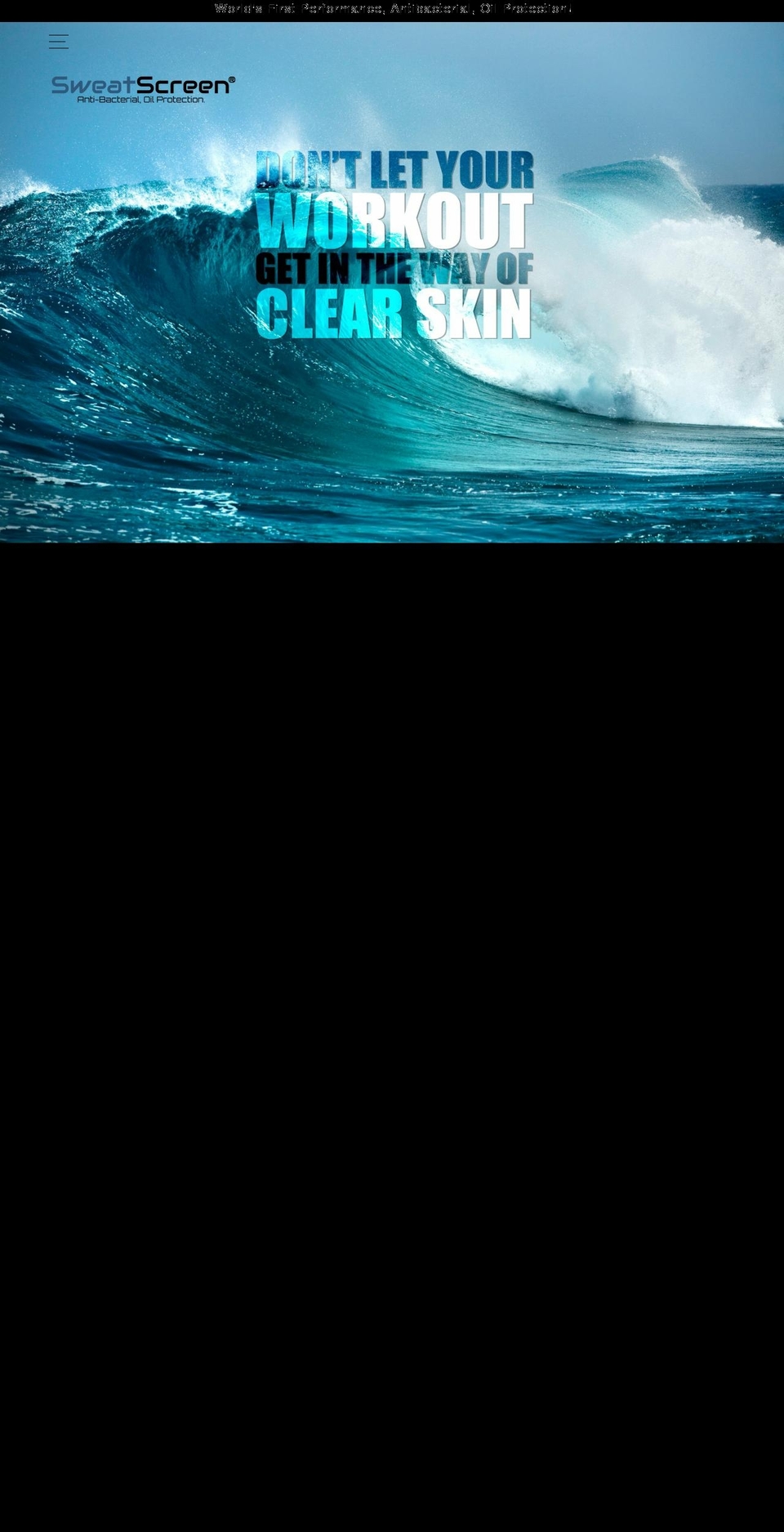 sweatscreen.com shopify website screenshot