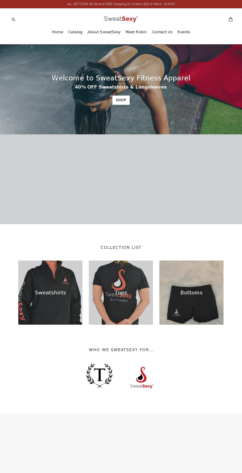 sweatsexy.net shopify website screenshot