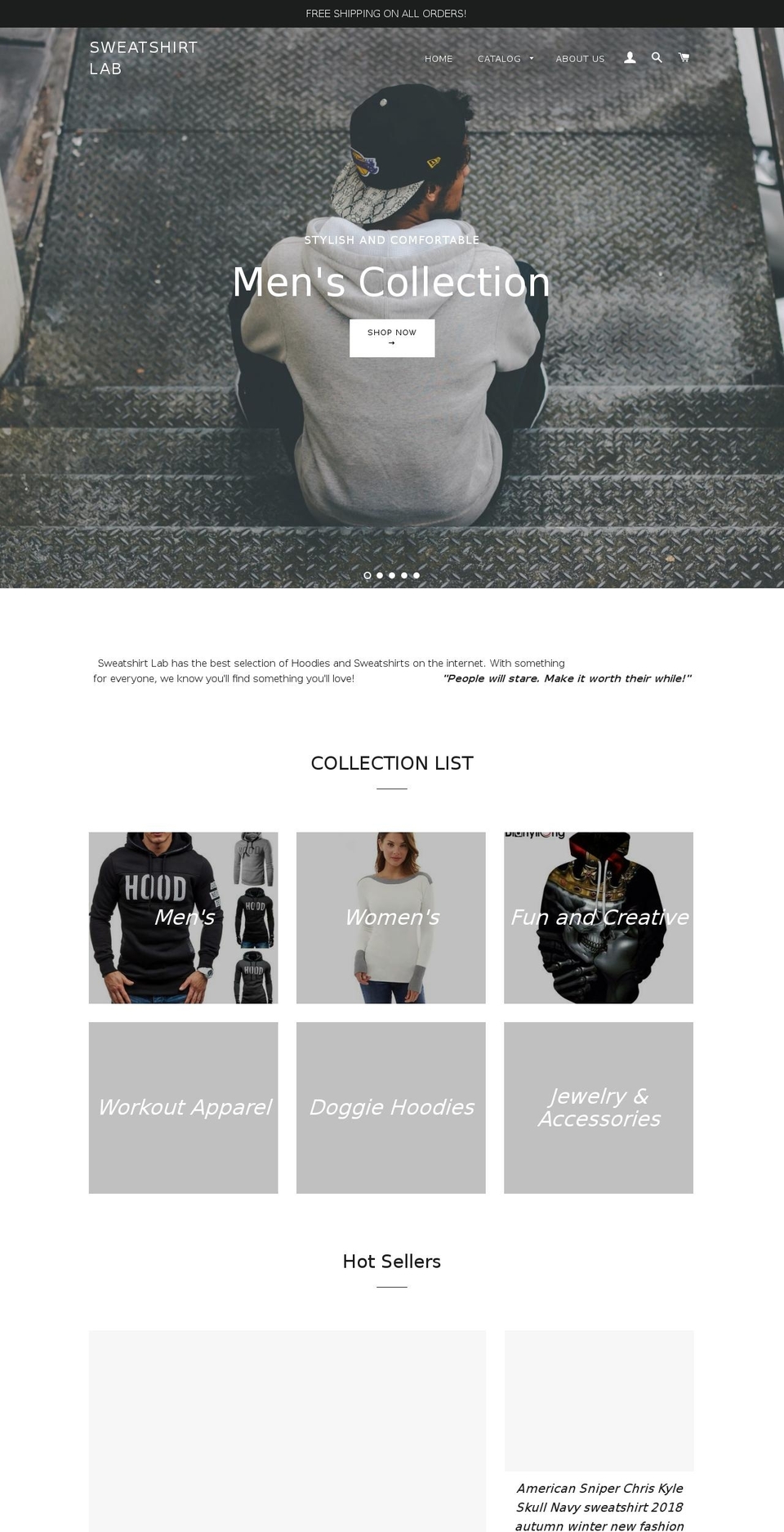 sweatshirtlab.com — Shopify storefront screenshot