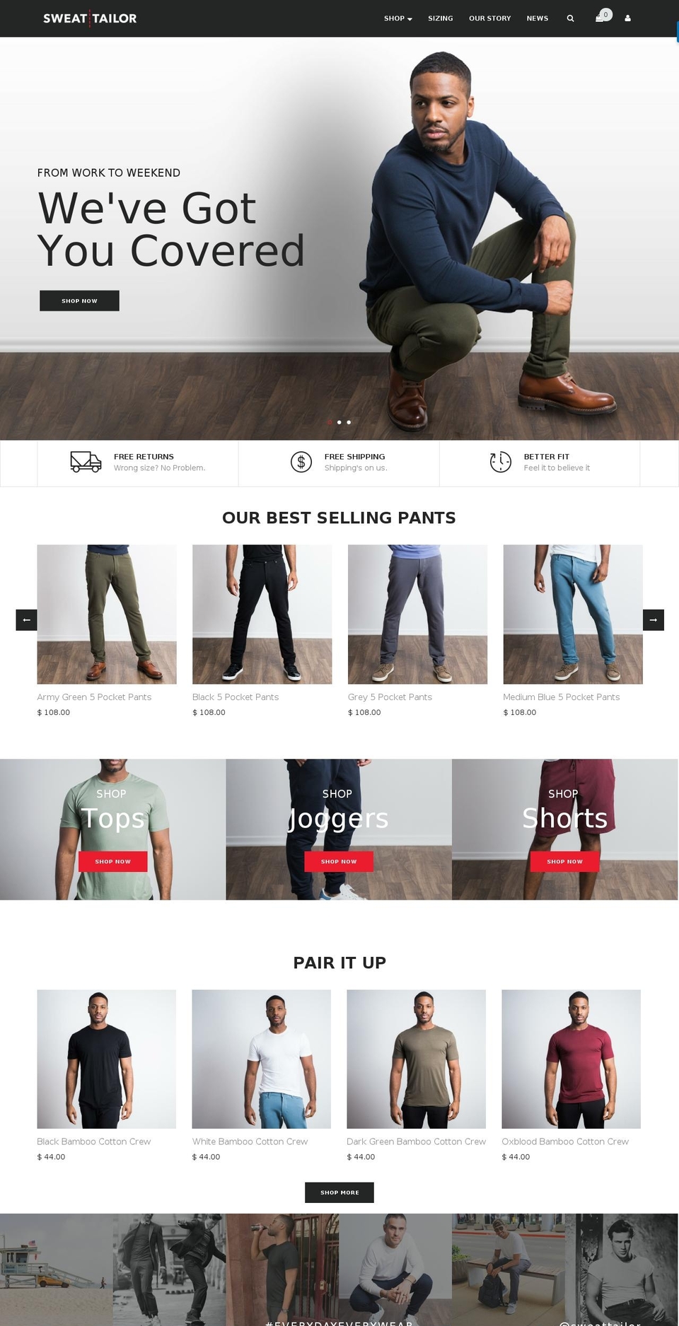 sweattailor.com shopify website screenshot