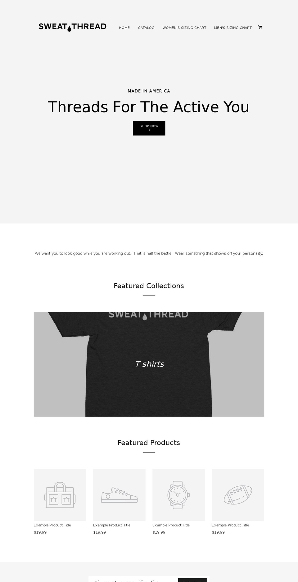sweatthread.com shopify website screenshot