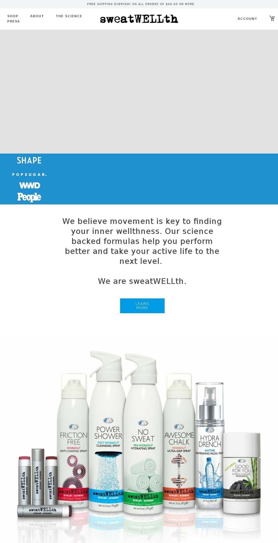 LIVE Published 6\/10\/18 Shopify theme site example sweatwellth.com