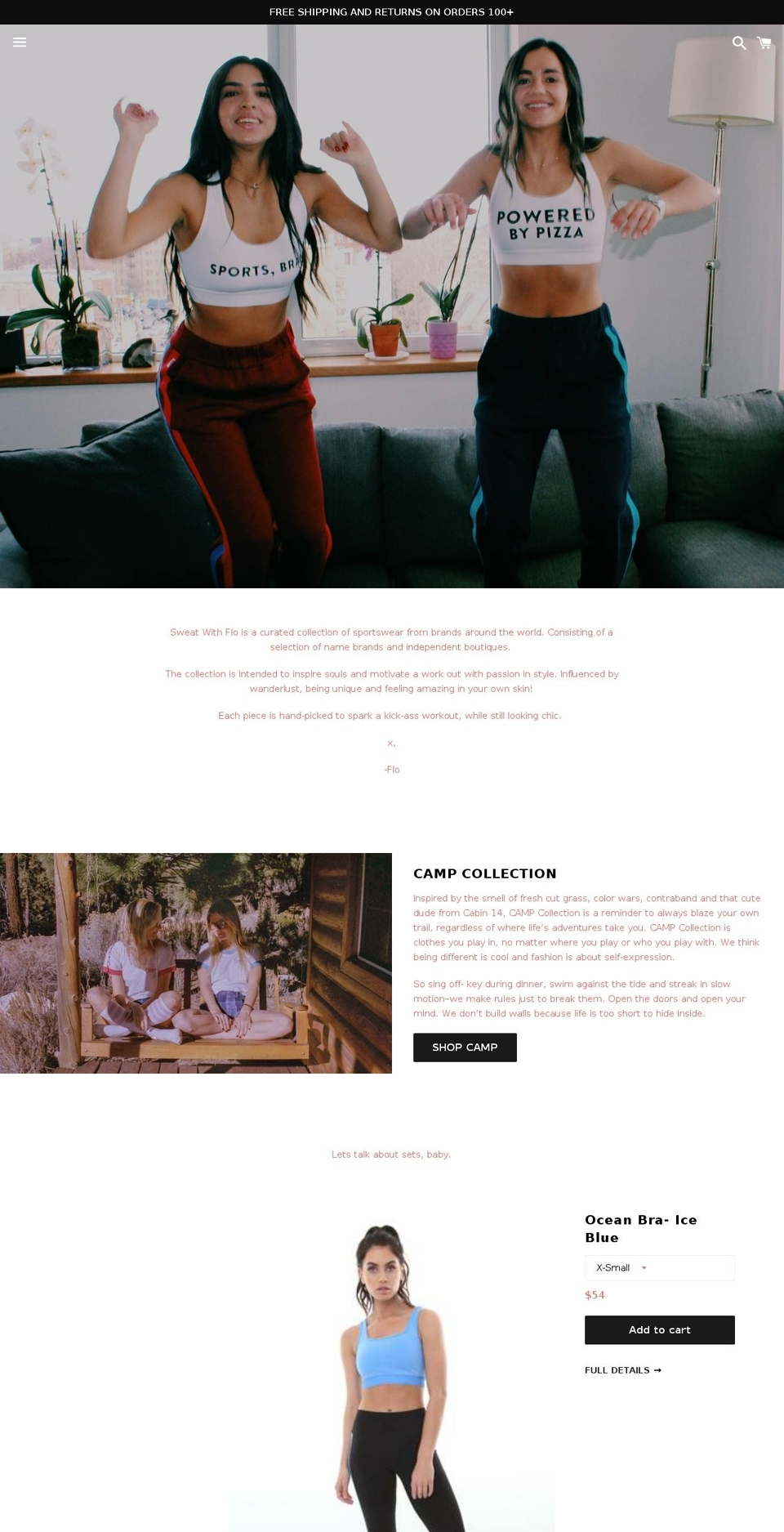 sweatwithflo.com shopify website screenshot