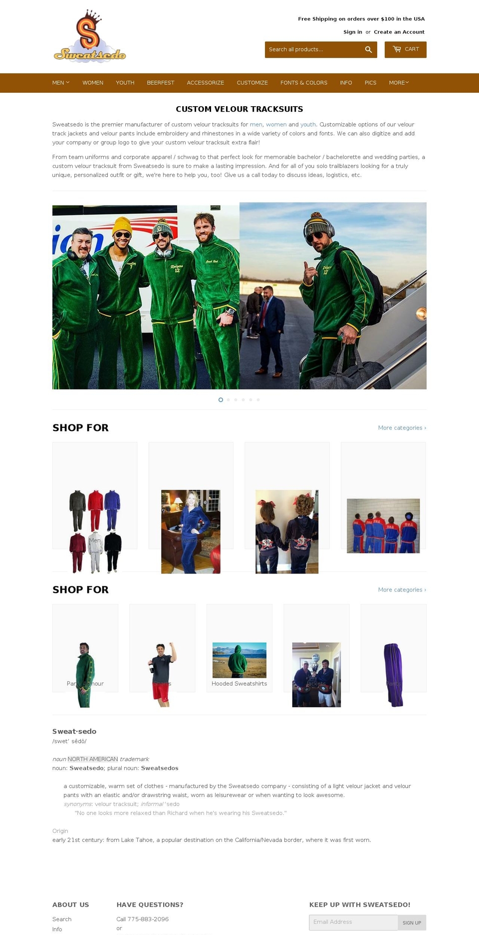 sweatxedo.com — Shopify storefront screenshot
