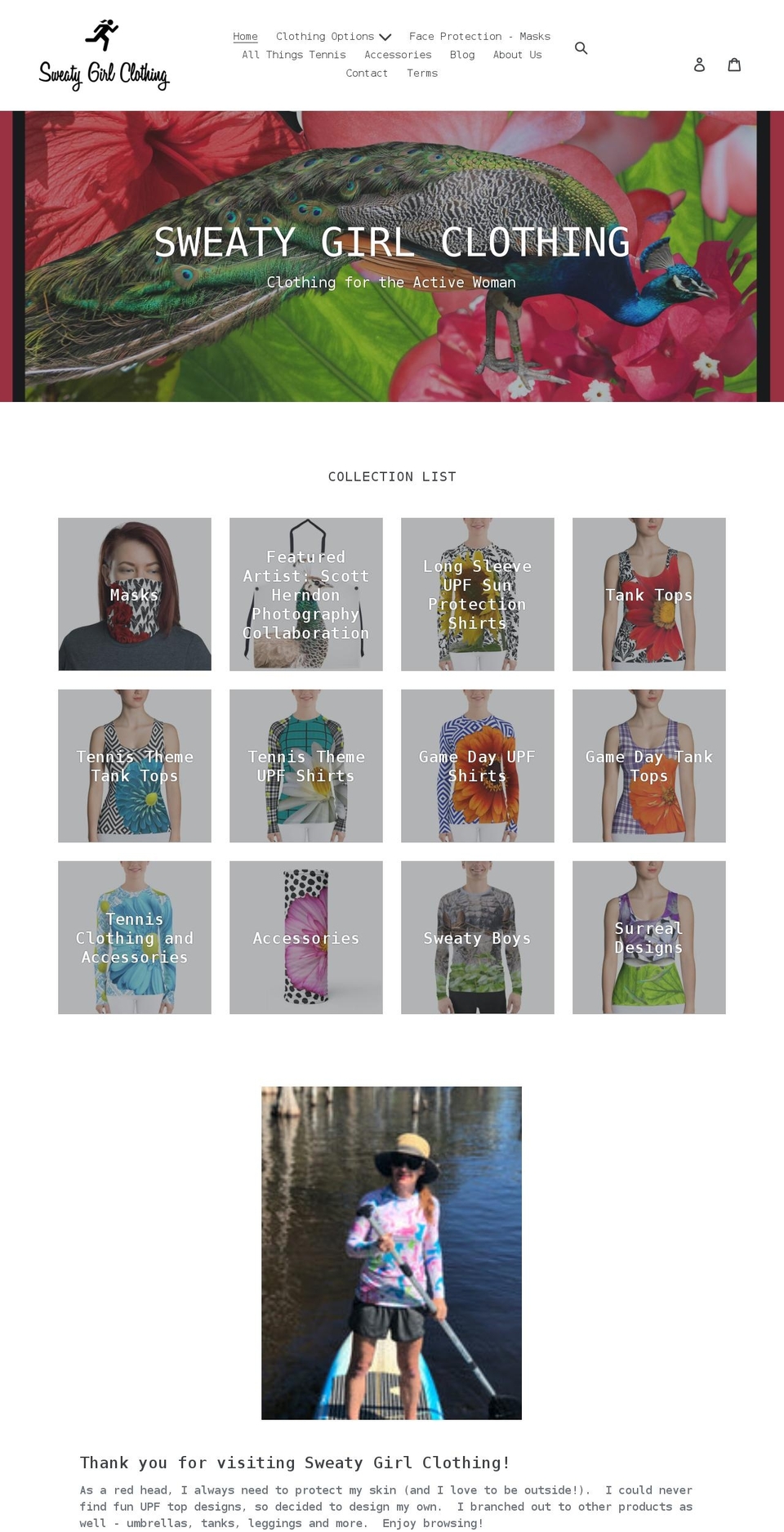 sweatygirlclothing.com shopify website screenshot