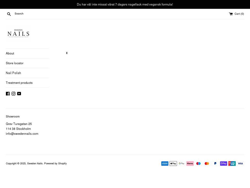 swedennails.com shopify website screenshot