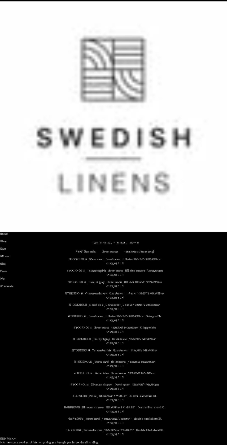 swedishlinen.se shopify website screenshot