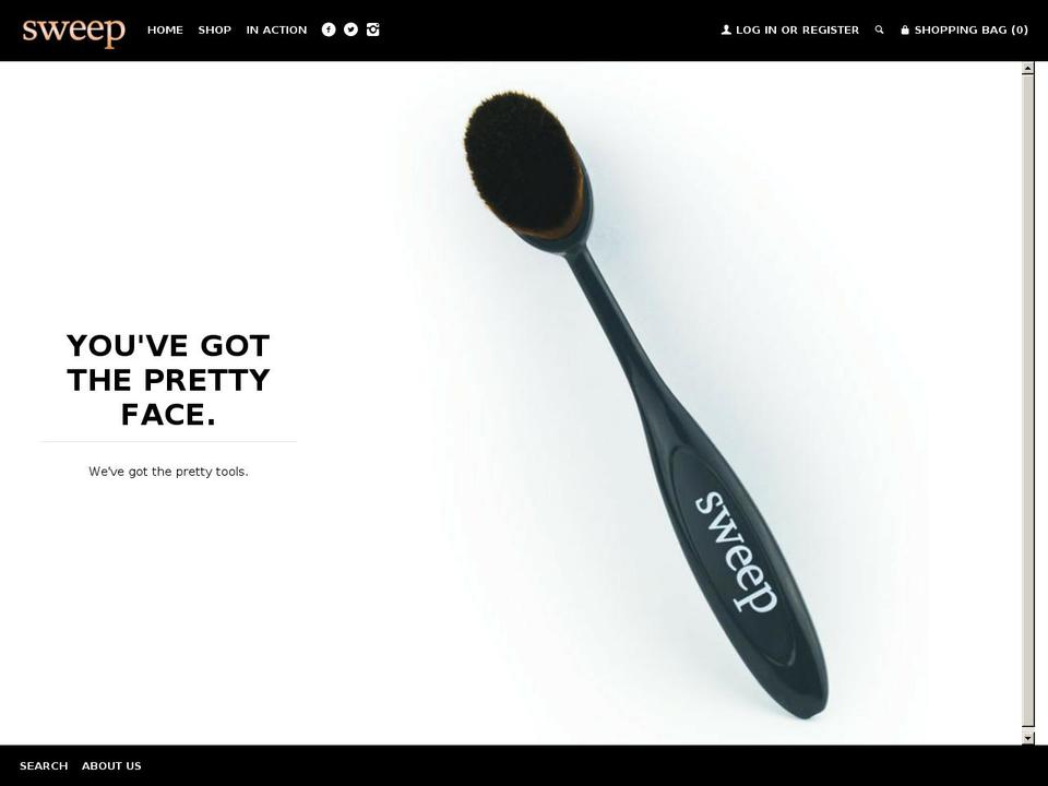 sweepbeauty.com shopify website screenshot