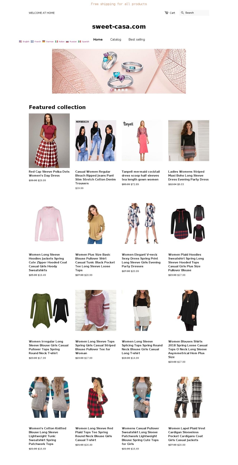 sweet-casa.com — Shopify storefront screenshot