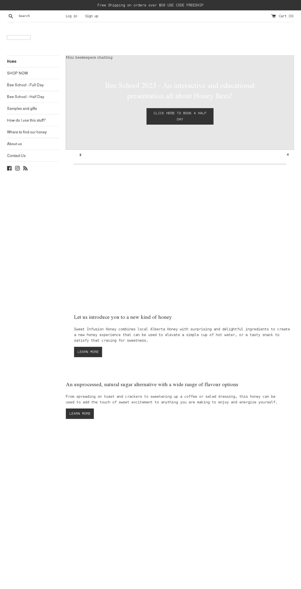 sweet-infusion-honey.myshopify.com shopify website screenshot