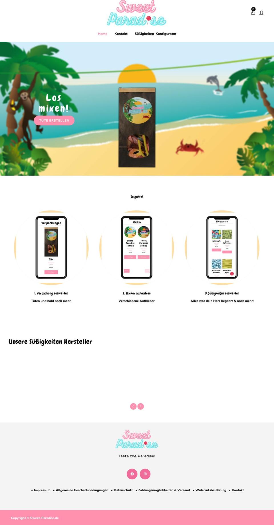 sweet-paradise.de shopify website screenshot