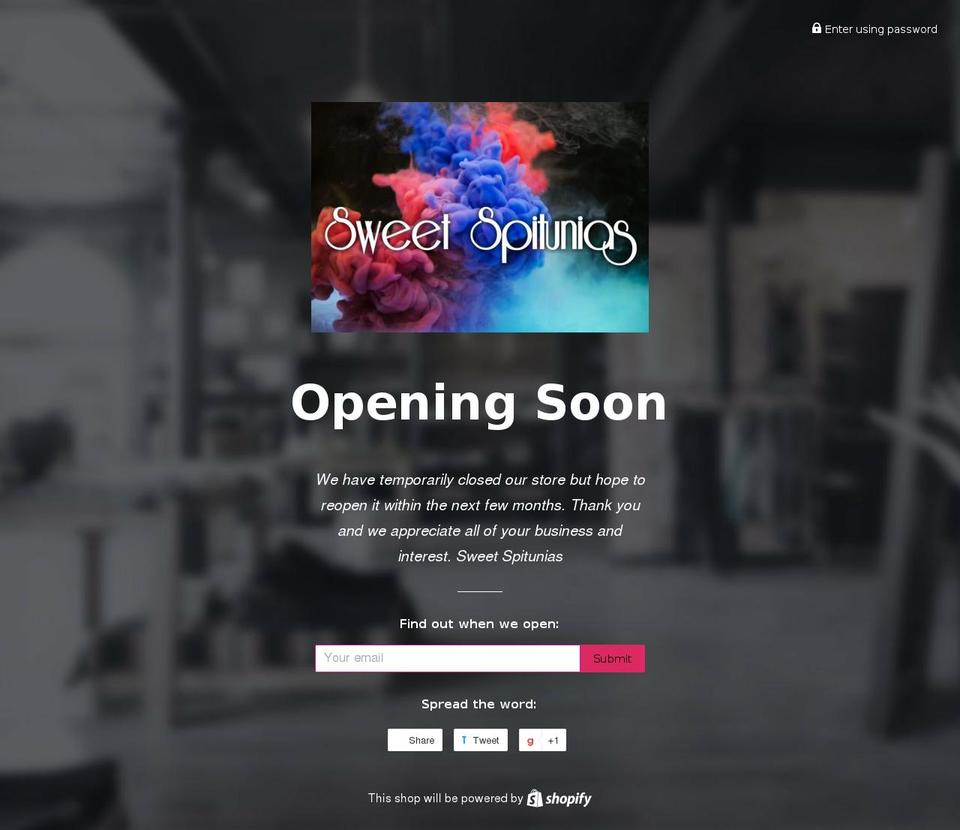 sweet-spitunias.myshopify.com shopify website screenshot