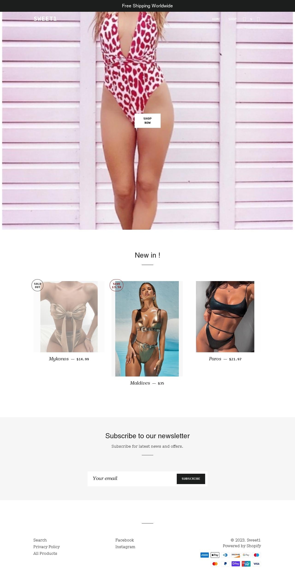 sweet1.com shopify website screenshot