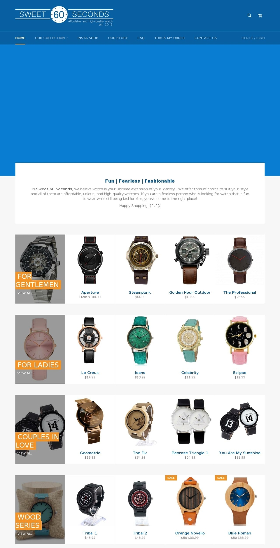 sweet60seconds.com shopify website screenshot