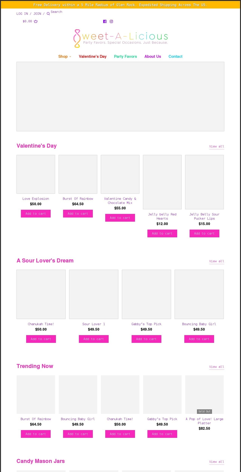 sweetalicious.com shopify website screenshot