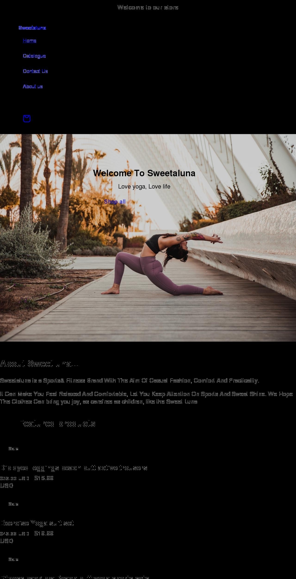 sweetaluna.net shopify website screenshot