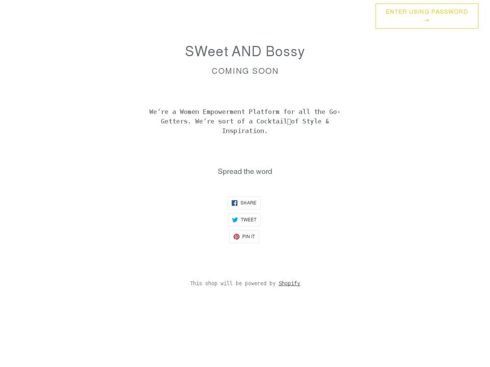 sweetandbossy.com shopify website screenshot