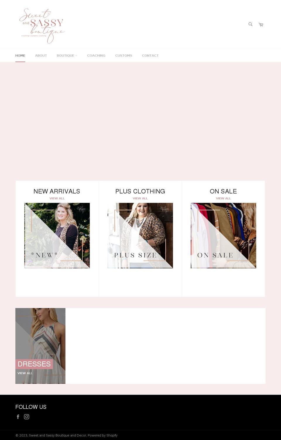 sweetandsassyboutique.ca shopify website screenshot