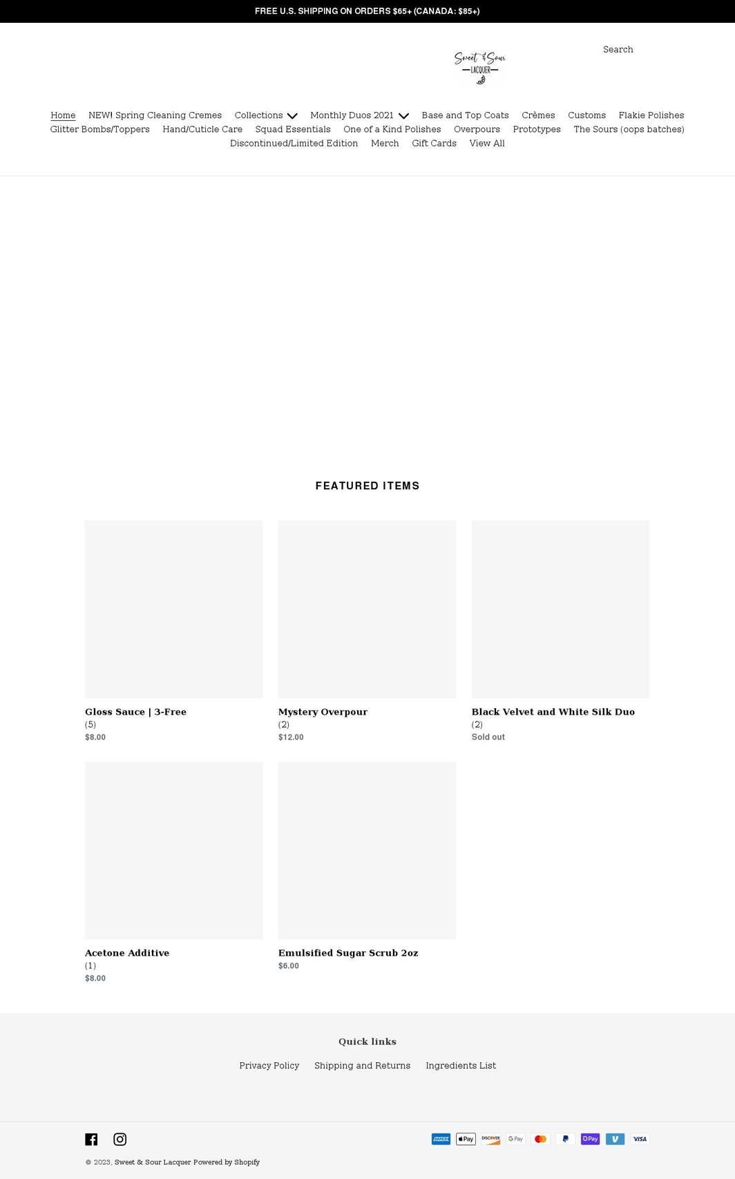 sweetandsourlacquer.com shopify website screenshot