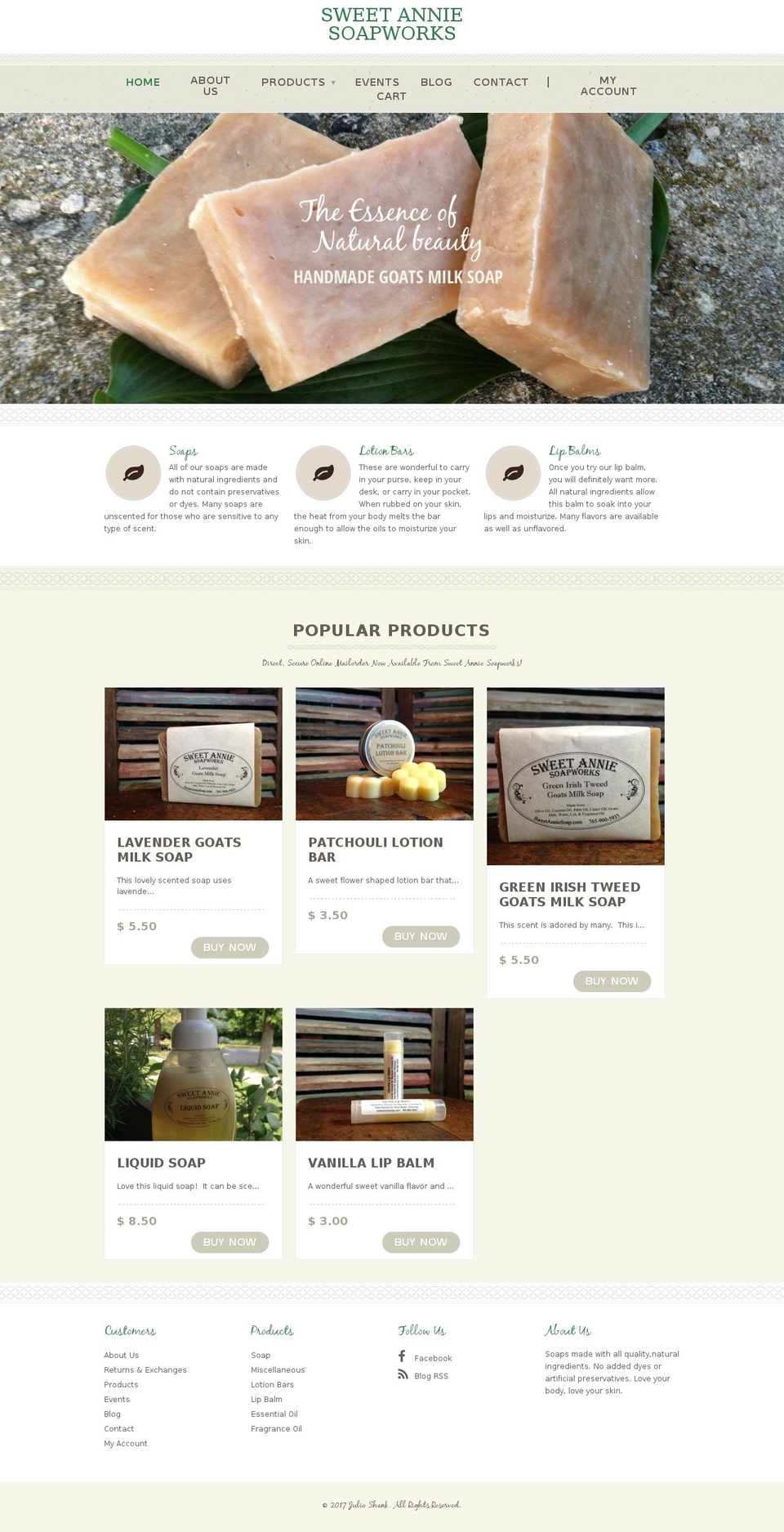 sweetanniesoap.com shopify website screenshot