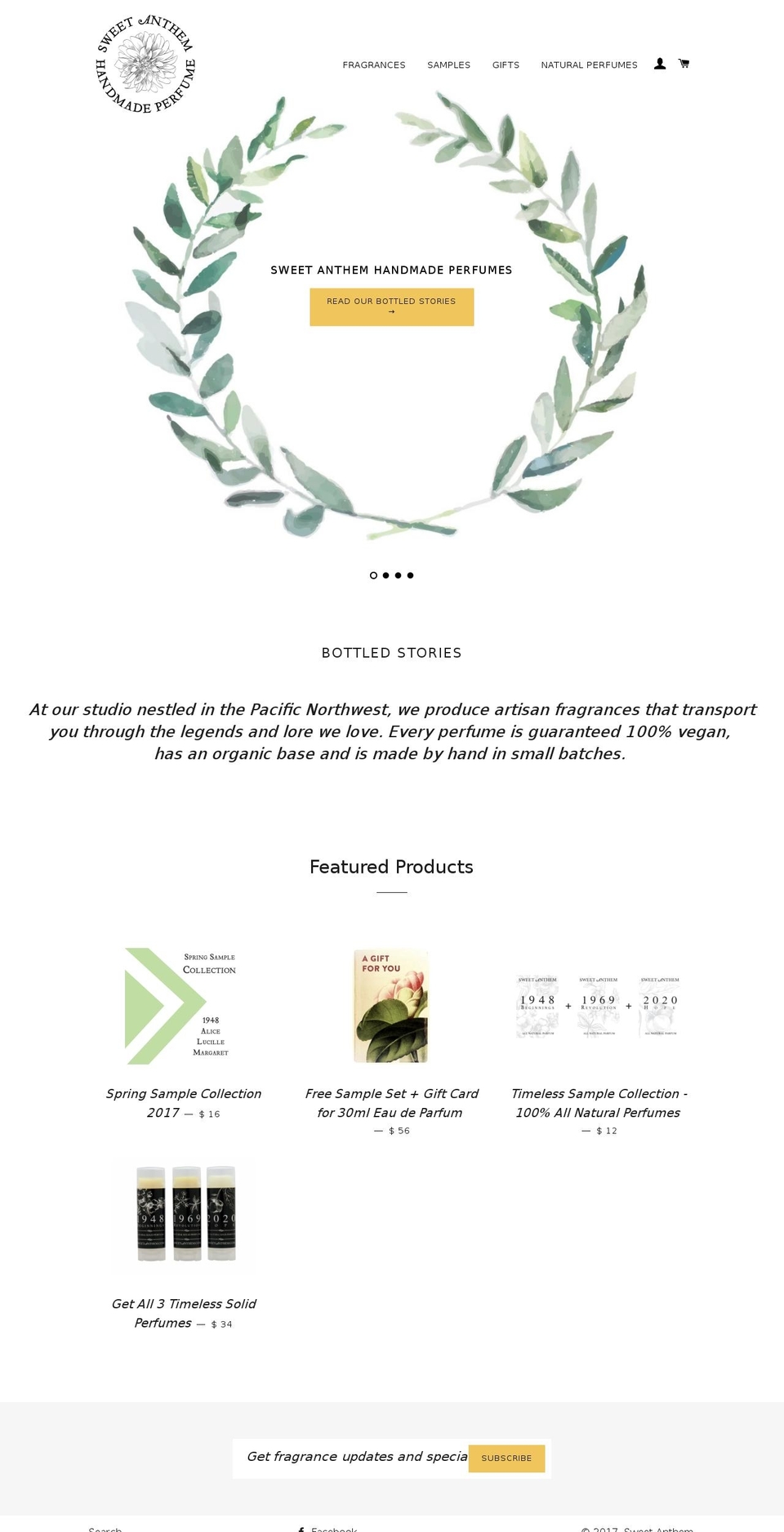 sweetanthem.com shopify website screenshot