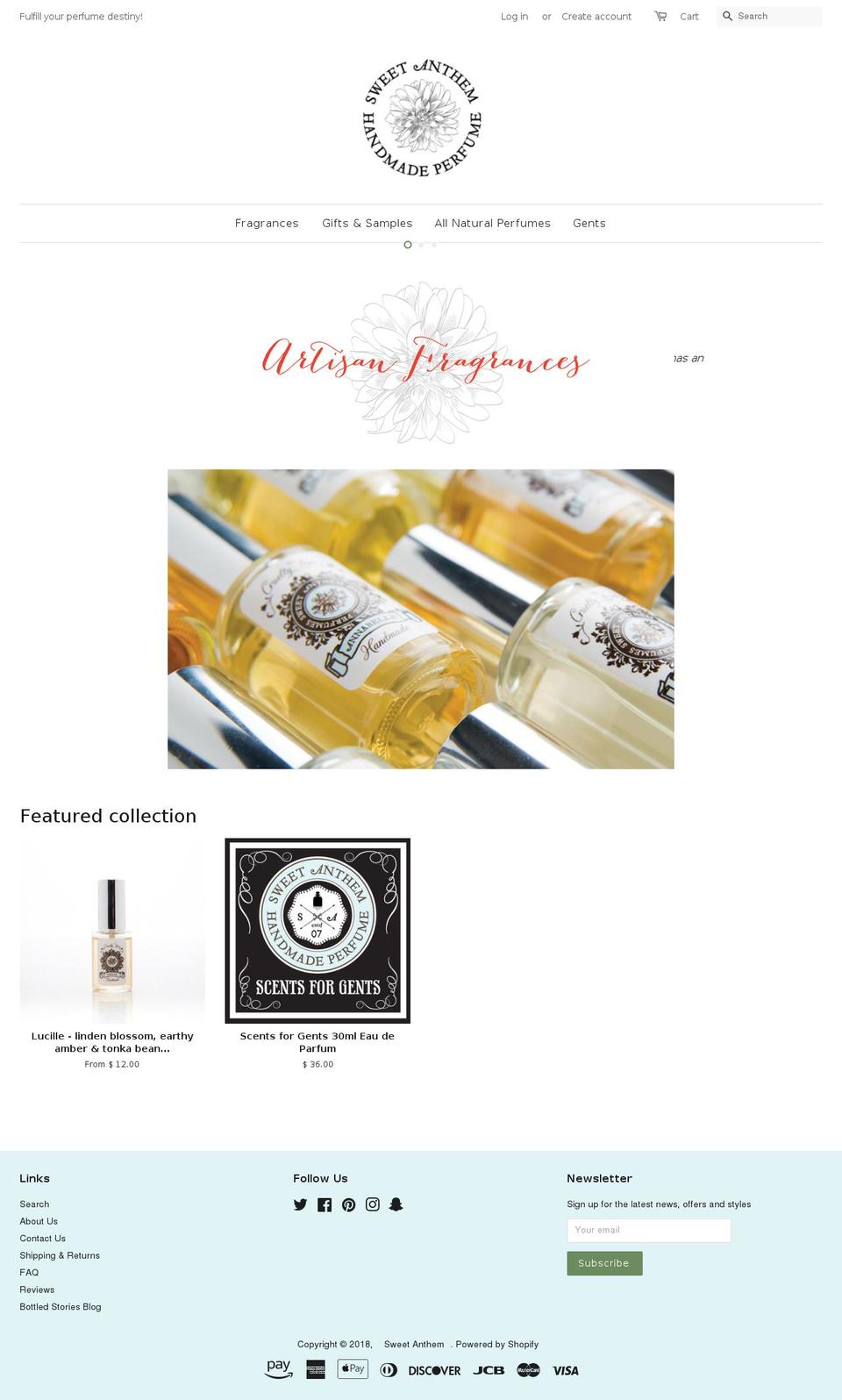 sweetanthemperfume.com — Shopify storefront screenshot