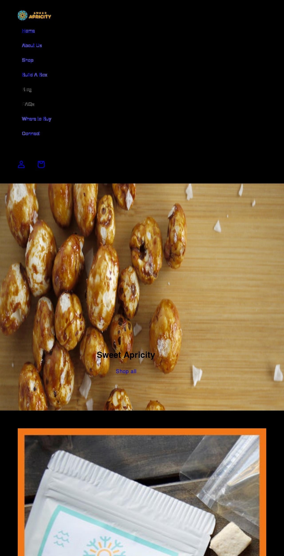 sweetapricity.com shopify website screenshot