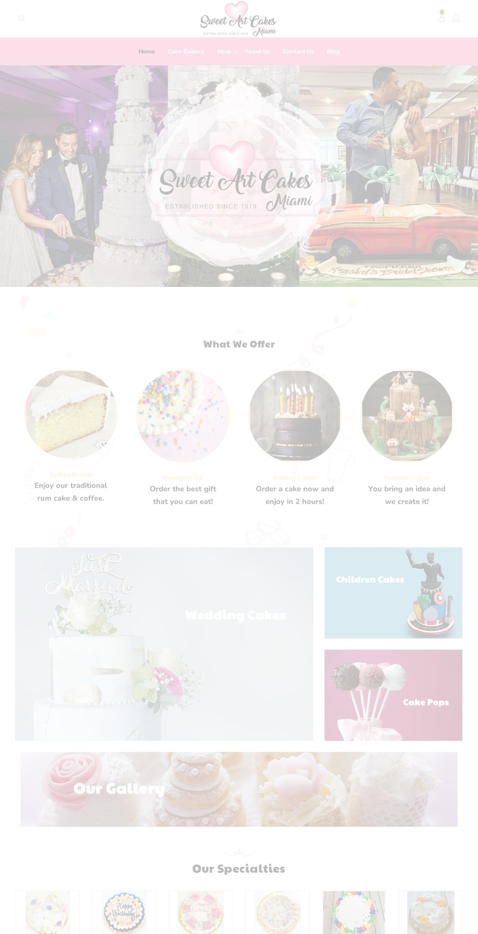 Icy Shopify theme site example sweetartcakesmiami.com