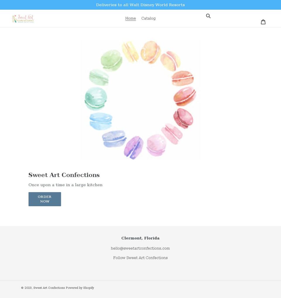 sweetartconfections.com shopify website screenshot