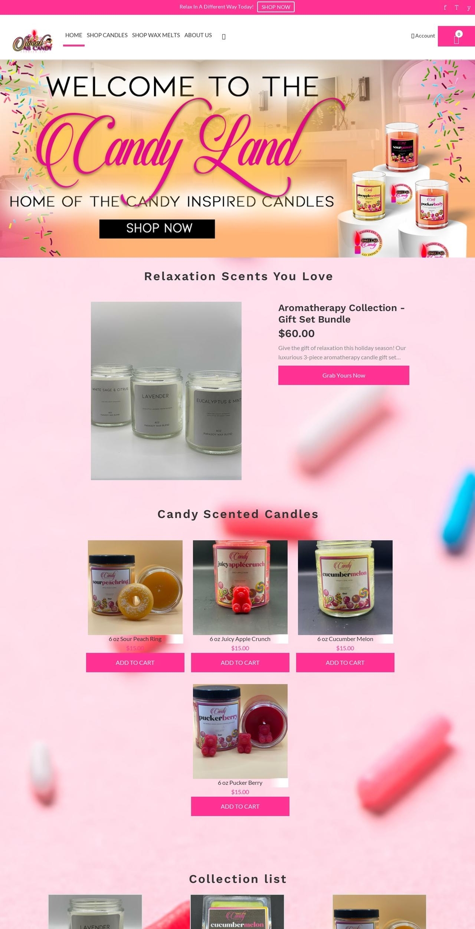 Konversion Shopify theme site example sweetascandycandles.com