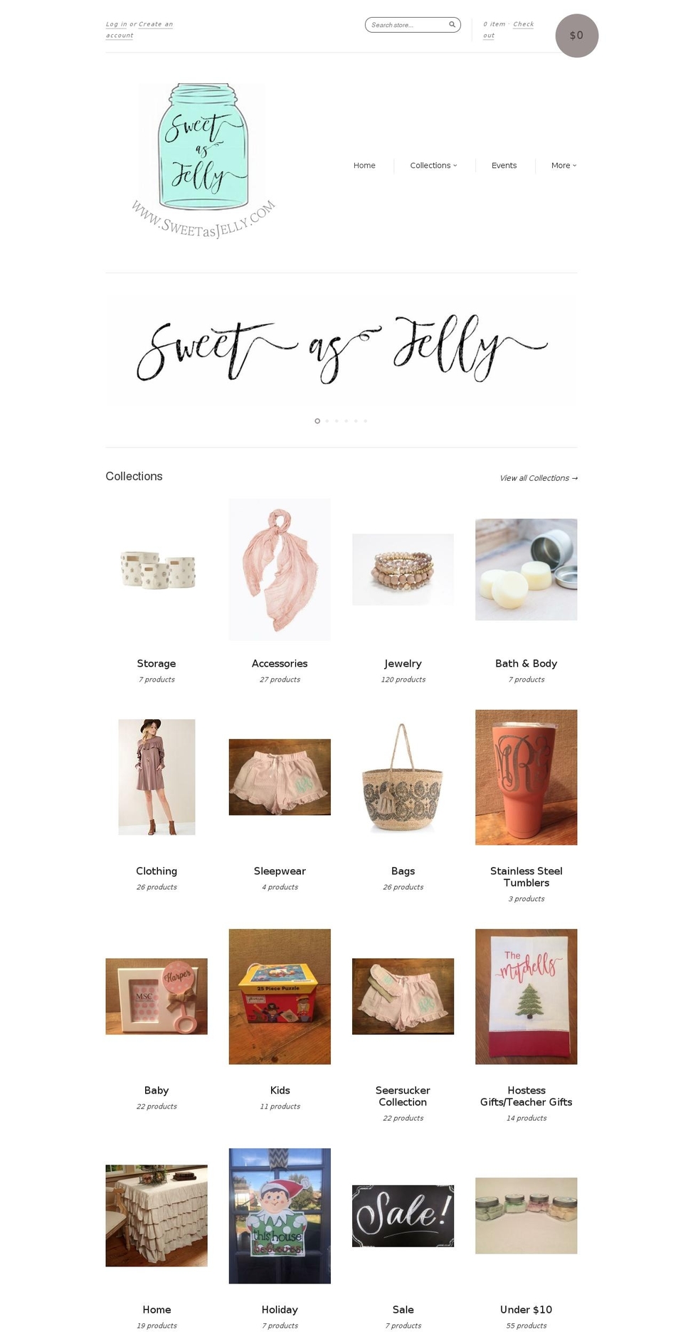 sweetasjelly.com shopify website screenshot