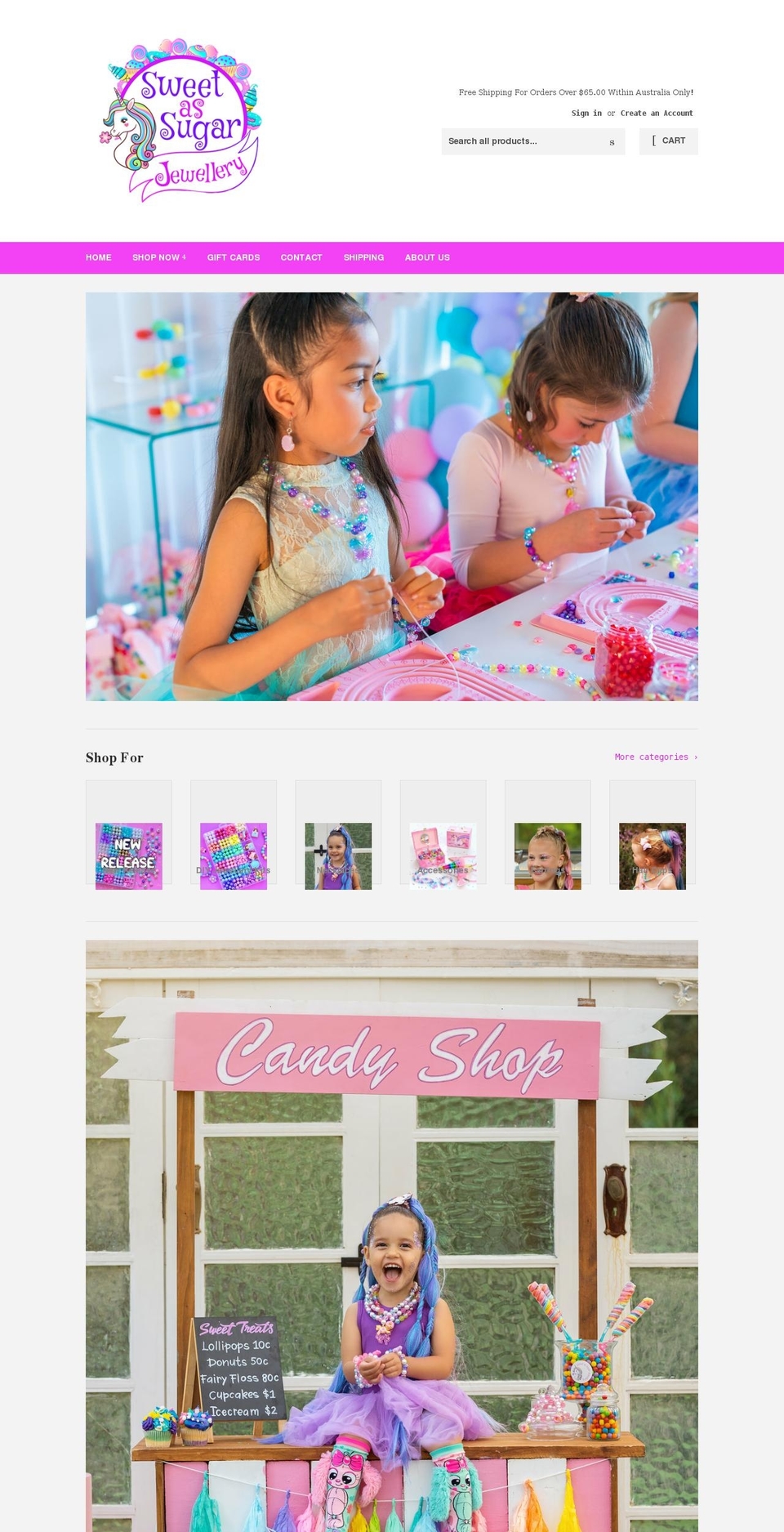 sweetassugarjewellery.com — Shopify storefront screenshot