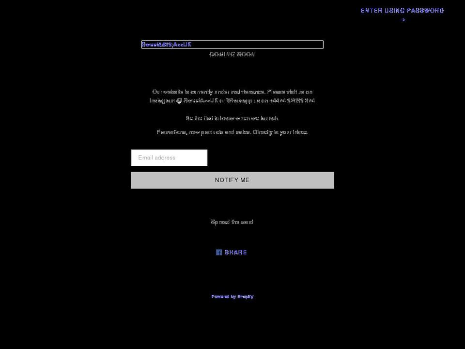 sweetazz.co.uk shopify website screenshot
