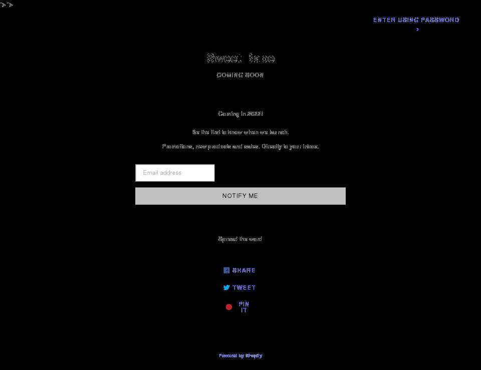 sweetbabeshop.com shopify website screenshot