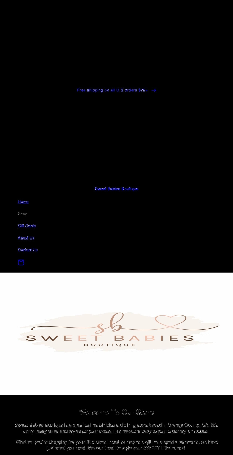 sweetbabiesboutique.com shopify website screenshot