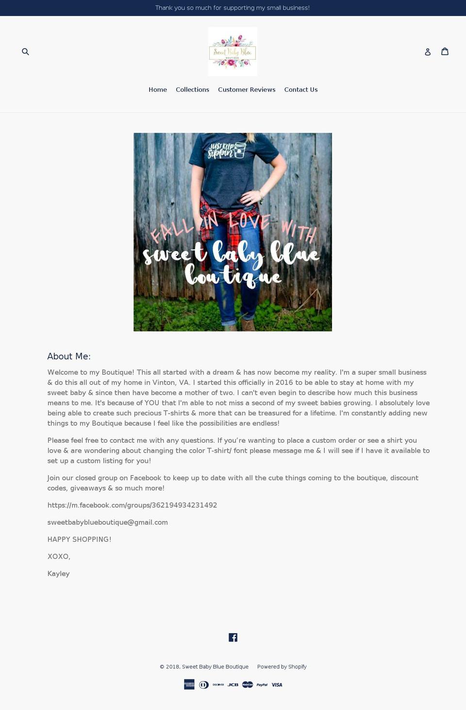 sweetbabyblueboutique.com shopify website screenshot