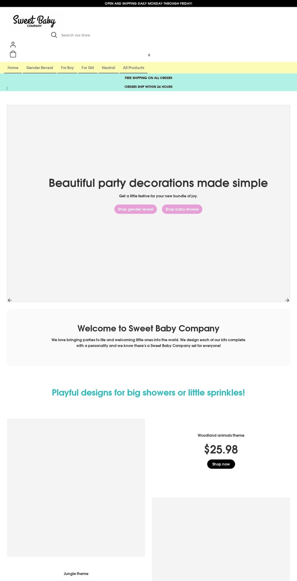 sweetbabyco.com shopify website screenshot